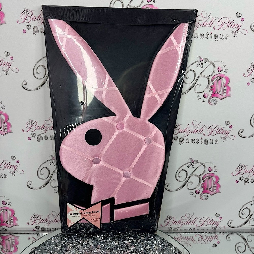 Playboy bunny the shaped collage board Pink Bunny Head Shaped shiny 2007 new NWT